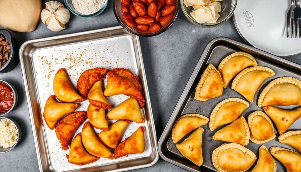 Empanadas frittieren und backen